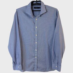 Polo Ralph Lauren Gingham Micro Check Button-Up Shirt Blue Men's XXL 100% Cotton